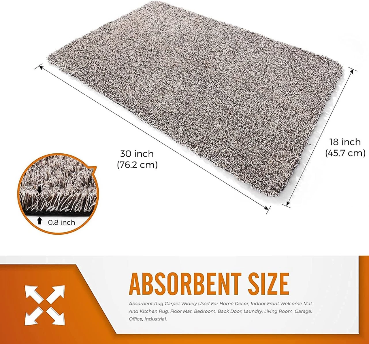 مشاية وبر كثيف، 45x70 سم - بني